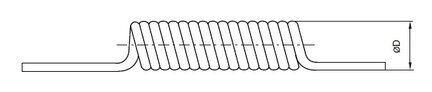 Przewód pneumatyczny spiralny PU, bez zakuć, przewód ø12x8, l=3m