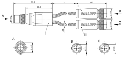 Rozdzielacz Y (BCC0EL3) - Balluff