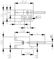 Czujnik optoelektroniczny, widełkowy w obudowie z tworzywa sztucznego, seria BGL (BGL005Y) - Balluff
