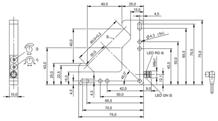 Czujnik optoelektroniczny, kątowy, seria BWL (BWL0009) - Balluff
