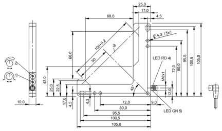 Czujnik optoelektroniczny, kątowy, seria BWL (BWL000Y) - Balluff