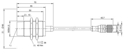 Czytnik RFID LF 70/455 kHz, seria BIS (BIS00PJ) - Balluff