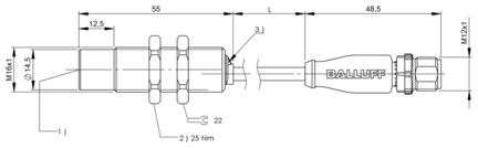 Czytnik RFID HF 13,56 MHz, seria BIS (BIS0140) - Balluff