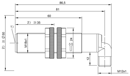 Czytnik RFID LF 70/455 kHz, seria BIS (BIS007A) - Balluff