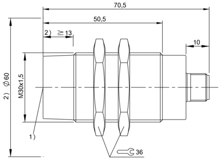 Czytnik RFID LF 70/455 kHz, seria BIS (BIS007L) - Balluff