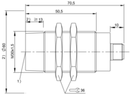 Czytnik RFID LF 70/455 kHz, seria BIS (BIS007L) - Balluff