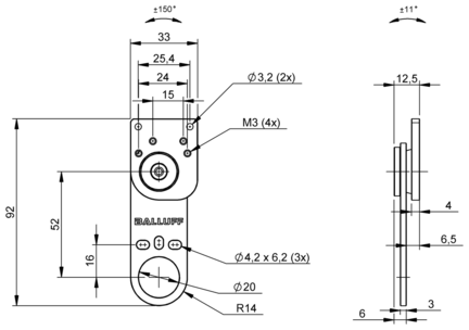 Kątownik mocujący do czujników optoelektronicznych (BAM037F) - Balluff