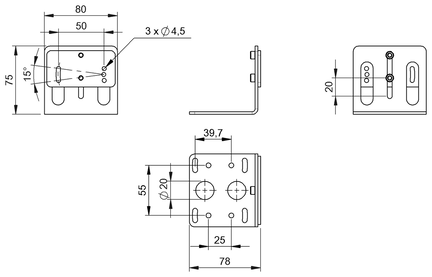 Kątownik mocujący do czujników optoelektronicznych (BAM02HE) - Balluff