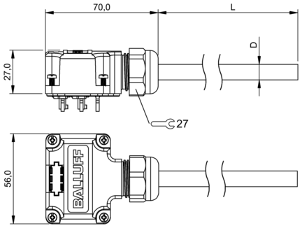Koncentrator pasywny, seria BPI (BPI007N) - Balluff