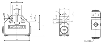 Przełącznik jednopozycyjny, mechaniczny, seria BNS (BNS0005) - Balluff