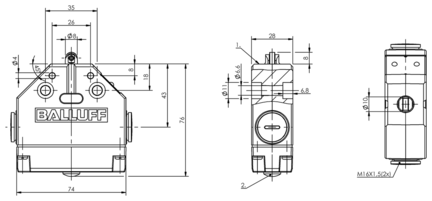 Przełącznik jednopozycyjny, mechaniczny, seria BNS (BNS0002) - Balluff