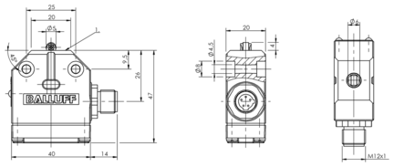 Przełącznik jednopozycyjny, mechaniczny, seria BNS (BNS004W) - Balluff