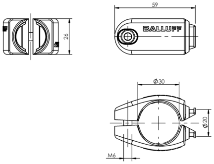 System montażowy, seria BMS (BAM035A) - Balluff