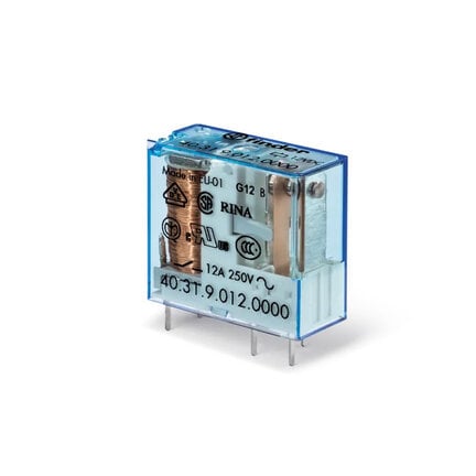 Przekaźnik miniaturowy do płytki drukowanej 1P 10A 12V DC, styki AgNi, stopień szczelności RTII 40.31.7.012.1020 - Finder