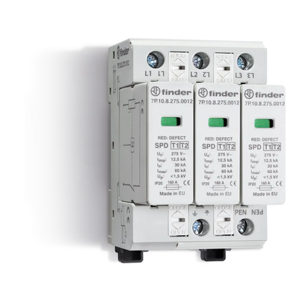 Ogranicznik przepięć B+C Typ 1+2 12,5/30kA 1,2kV 230V AC, 3xwarystor (L-PEN) 7P.13.8.275.1012 - Finder