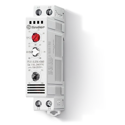 Higro-termostat do szaf 110…240V AC/DC, 10A 7T.51.0.230.4360 - Finder