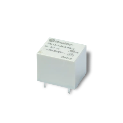 Miniaturowy przekaźnik do obwodów drukowanych 1P 10A 48V DC styki AgSnO2, wykonanie szczelne RTIII 36.11.9.048.4011 - Finder