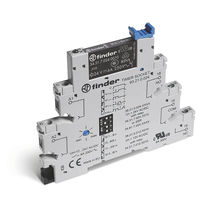 Wąskoprofilowy moduł czasowy 6,2mm (wielofunkcyjny: AI DI GI SW) wyj. SSR OC 2A/12-240V AC, zasilanie 24V AC/DC 38.21.0.024.8240 - Finder