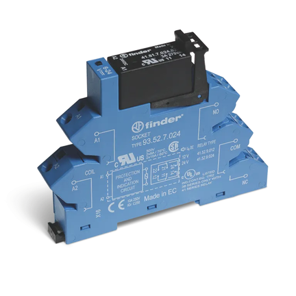 Przekaźnikowy moduł sprzęgający 14mm, SSR wyj. OC 3A/ 12-240V AC zasil. 24V DC, zaciski sprężynowe 38.41.7.024.8240 - Finder