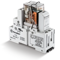 Moduł interfejsowy 27mm, 2P 10A 230V AC, styki AgNi, wskaźnik zadziałania, blokada, przycisk testujący, DIN 58.32.8.230.0060SPA - Finder