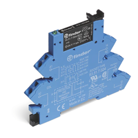 Przekaźnikowy moduł sprzęgający 6,2mm, 1P 6A 12V AC/DC, styki AgNi, zaciski sprężynowe, szyna DIN 35mm 38.61.0.012.0060 - Finder