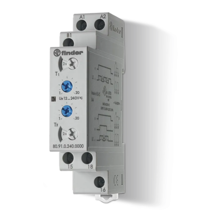 Przekaźnik czasowy 1P 16A 12-240VAC/DC 80.91.0.240.0000 - Finder