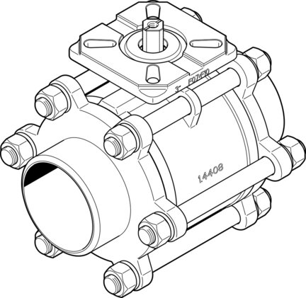 Zawór kulowy VZBA-3"-WW-63-T-22-F0710-V4V4T (1686704) serii VZBA - Festo