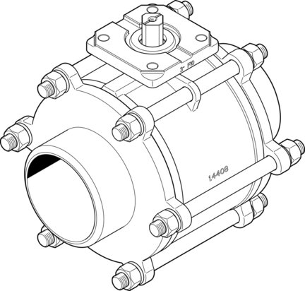 Zawór kulowy VZBA-4"-WW-63-T-22-F10-V4V4T (1686705) serii VZBA - Festo