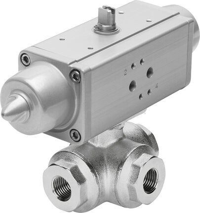 Jednostka zaworu kulowego z napędem VZBA-2"-GGG-63-32L-F0507-V4V4T-PS90-R-90-4-C serii VZBA - Festo