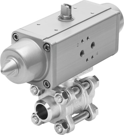 Jednostka zaworu kulowego z napędem VZBA-3/4"-WW-63-T-22-F0304-V4V4T-PS30-R-90-4-C serii VZBA - Festo