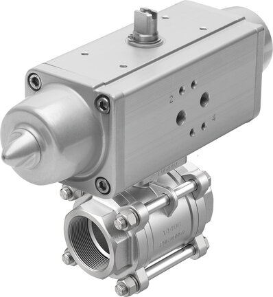 Jednostka zaworu kulowego z napędem VZBA-1/4"-GG-63-T-22-F0304-V4V4T-PS15-R-90-4-C serii VZBA - Festo