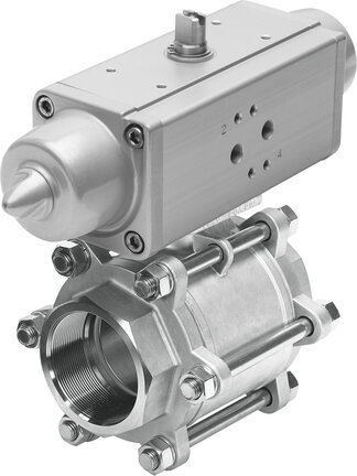 Jednostka zaworu kulowego z napędem VZBA-4"-GG-63-T-22-F10-V4V4T-PS240-R-90-4-C serii VZBA - Festo