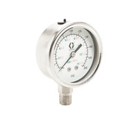 Manometr glicerynowy zakres 0 - 200 PSI (0 - 14 bar), stal nierdzewna - Graco