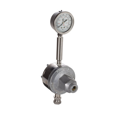 Reduktor niskociśnieniowy, max. 250 PSI, 20 - 160 PSI, 3,0 GP (m), 3/8 x 3/8, przyłącze 1/4, stal nierdzewna - Graco