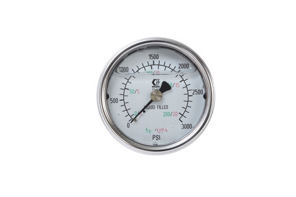 Manometr, zakres ciśnienia 0 - 5000 PSI (0 - 344 bar), stal nierdzewna (G113654) - Graco