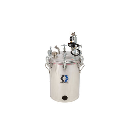 Zbiornik wysokociśnieniowy V=5 gal (HVLP), regulacja do 100 PSI, ASME, 77,5 cm, 30 kg, stal nierdzewna - Graco