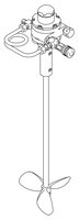 Mieszadło pneumatyczne z wiadrem z pokrywą V=19 l, 0,25 KM, l=33,6 cm, stal nierdzewna (G204536) - Graco