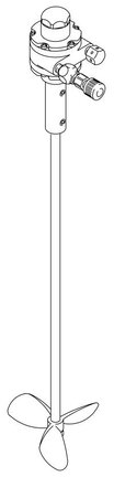 Mieszadło pneumatyczne z wiadrem z pokrywą V=37 l, 0,25 KM, l=43,8 cm, stal nierdzewna (G224572) - Graco