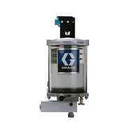 Pompa E-Series V=3 lb (1,36 kg), plastikowy cylindryczny zbiornik smaru, przełącznik niskiego poziomu, manometr - Graco