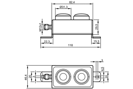 Moduł AS-i podświetlanych przycisków AS-i Module 2BI 2LO RD/GR IP69K (AC2381) - IFM