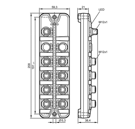 Moduł wejść/wyjść IO-Link IOL MOD SL 8XDX/DX A M12 IP67 (AL2321) - IFM