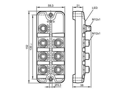 Moduł wejść IO-Link 6x2 DI M12 IP67 (AL2340) - IFM