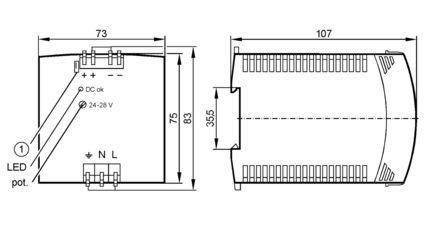 Zasilacz impulsowy 24V DC POwER SUPPLY/24VDC/4,1A (DN1022) - IFM