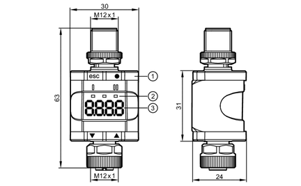 System przetwarzania i wyświetlacz do sygnałów analogowych Analog Threshold Displ./4-20mA (DP2200) - IFM