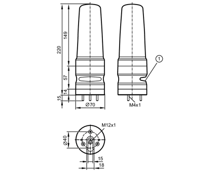 Lampa sygnalizacyjna 3-segmentowa LED-Tower-3/Std/Buzzer (DV1330) - IFM