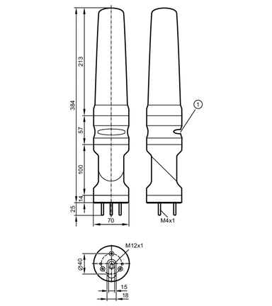 Lampa sygnalizacyjna 5-segmentowa ze sterowaniem IO-Link LED-Tower-5/IOL/Bracket+Buz (DV2510) - IFM