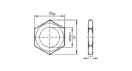Nakrętka heksagonalna NUT M18X1 BRASS 2 PIECES (E10027) - IFM