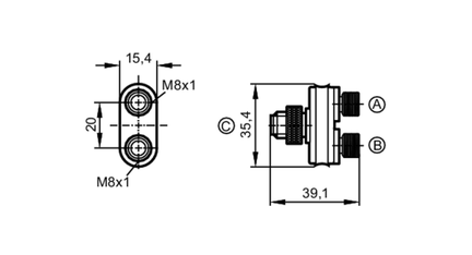 Rozdzielacze typu Y Z do 2F030MSS0000-00STGH040MSS (E10802) - IFM