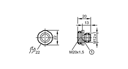 Wtyk montażowy  ESTGH040MSS0,05E04 (M20) (E11293) - IFM