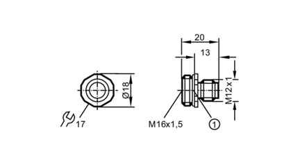 Wtyk montażowy  ESTGH040MSS0,08E04 (M16) (E11528) - IFM